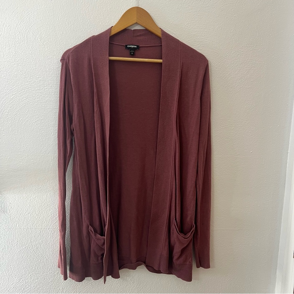Express Women's open front Cardigan Sweater dusty rose